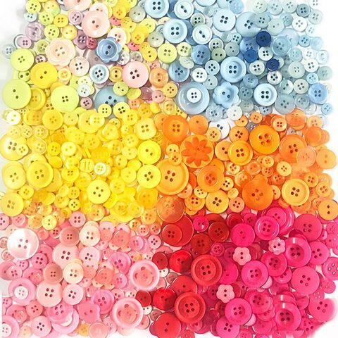Gemischte farbige Harzknöpfe, DIY Handarbeit, Aufkleber-Knopfblumen, Materialpaket Knöpfe, Lagerware Großhandel