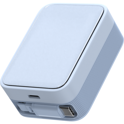 Nuevo Cargador de Pared Mini GaN Creativo de 65W con 2 Puertos USB C y Cable Retráctil