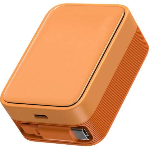 Nuevo Cargador de Pared Mini GaN Creativo de 65W con 2 Puertos USB C y Cable Retráctil