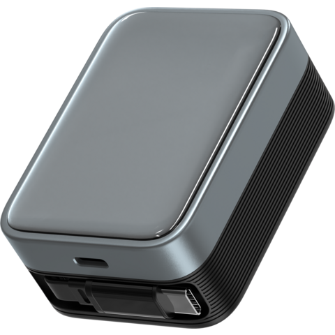 Nuevo Cargador de Pared Mini GaN Creativo de 65W con 2 Puertos USB C y Cable Retráctil