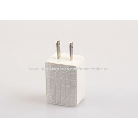 Chargeur USB double 5V 2.4A avec certification FCC, chargeur mural USB pour iPhone, adaptateur d'alimentation mobile