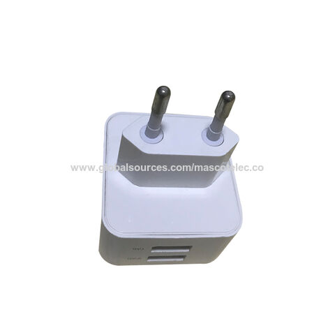 Chargeur USB double 2.4A avec certification CE, chargeur mural pour iPhone, adaptateur secteur UE, chargeur mobile