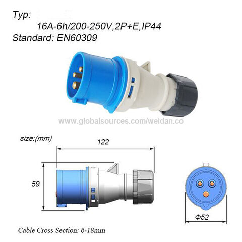 موصلات صناعية مقاومة للماء EN60309 IP44/IP67
