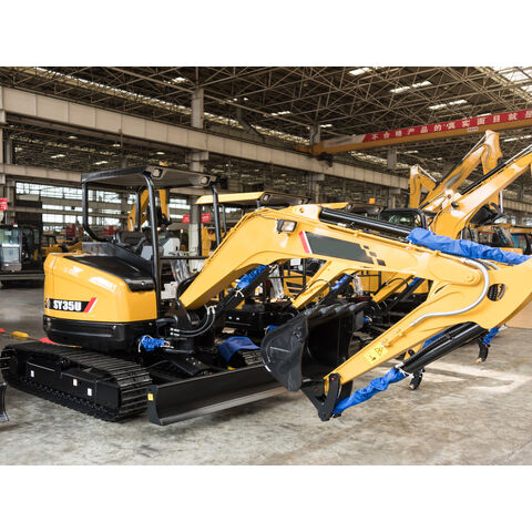 Chinese Brand 3.5 Ton Mini Crawler Exacator SY35U Diesel Digger for Earthmoving