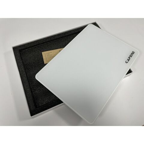 Tapis de souris gaming en verre trempé avec logo - Tapis de souris pour ordinateur de bureau - Tapis de clavier
