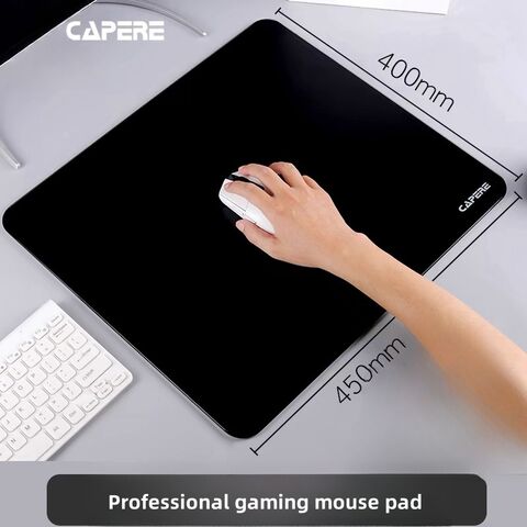 Tapis de souris gaming en verre trempé avec logo - Tapis de souris pour ordinateur de bureau - Tapis de clavier