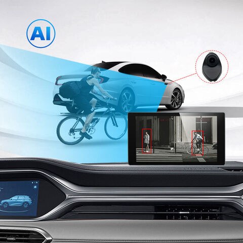 Wemaer Cámara de Punto Ciego para Coche con IA de 5 pulgadas, Grabadora de Conducción BSD, Espejo Retrovisor Electrónico HD 1080P, Cámara Lateral Giratoria, Dash Cam