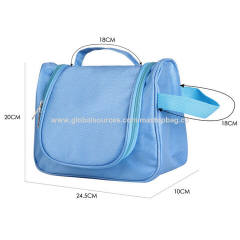 Cosmetic bag, customized design and logo, size: 20*10*24.5cm, made of polyester
