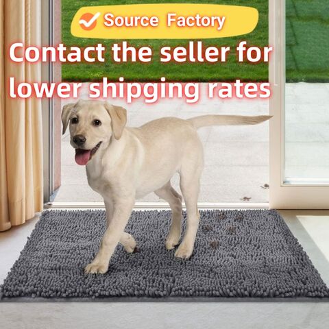 Hundematte für schmutzige Pfoten, absorbiert Feuchtigkeit und Schmutz, waschbare Schmutzfangmatte für Hunde, schnell trocknender Haustier-Teppich, Chenille-Fußmatte für den Innenbereich
