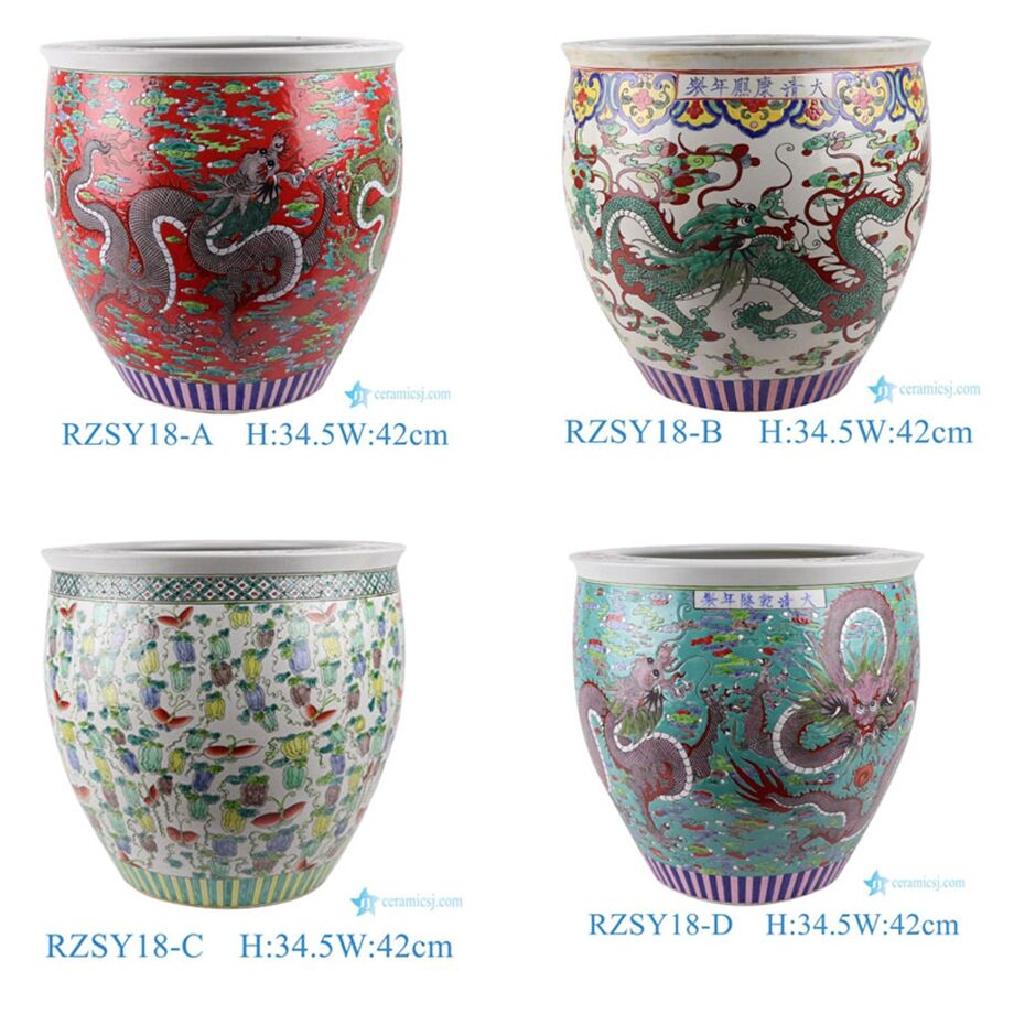 Luxruy Blue White Large Vat With Crane Pattern Of 
