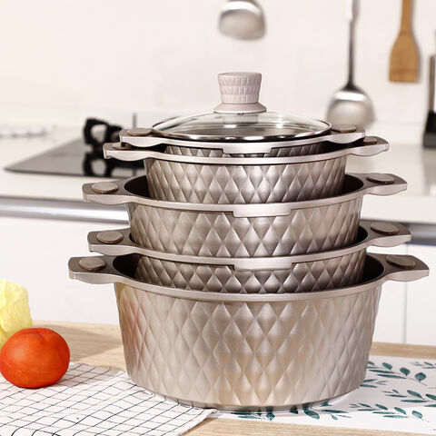 Juego de 5 piezas de sartenes antiadherentes de alta calidad para el hogar, utensilios de cocina dobles al por mayor