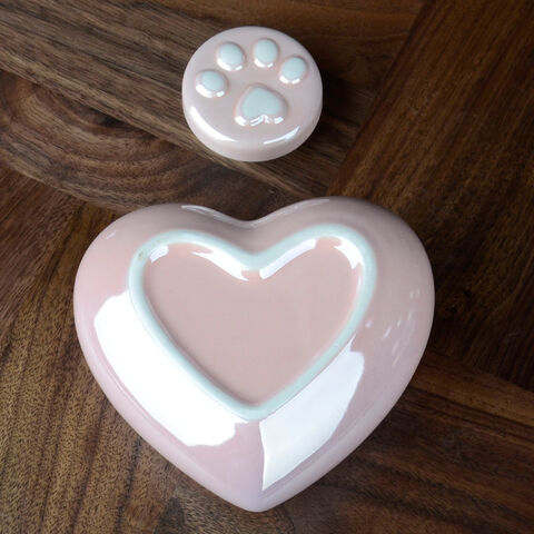 Nouvelles urnes funéraires en céramique en forme de cœur, urne funéraire commémorative étanche à l'humidité pour animaux de compagnie, chiens et chats