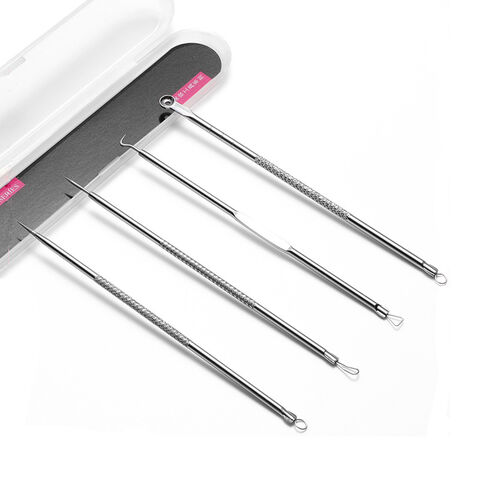 Kit d'outils pour extraire les points noirs en acier inoxydable - Outils pour éliminer l'acné