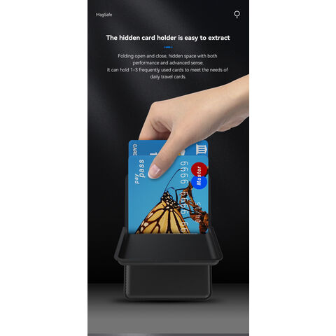 Magnetische Geldbörse kompatibel mit MagSafe Wallet, verstellbarer Geldbörsen ständer für Apple Wallet Mag Safe, Magnet karten halter Geldbörse für