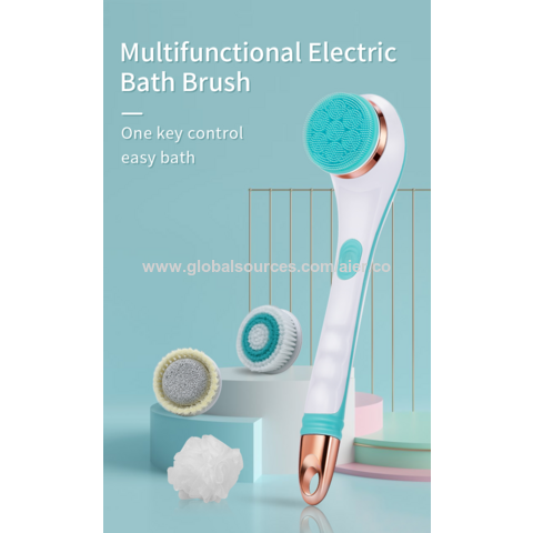 Vente en gros OEM ODM 4 EN 1 Brosse de Bain et Corps Électrique Rechargeable Ensemble de Brosses sans Fil Brosse de Douche à Long Manche