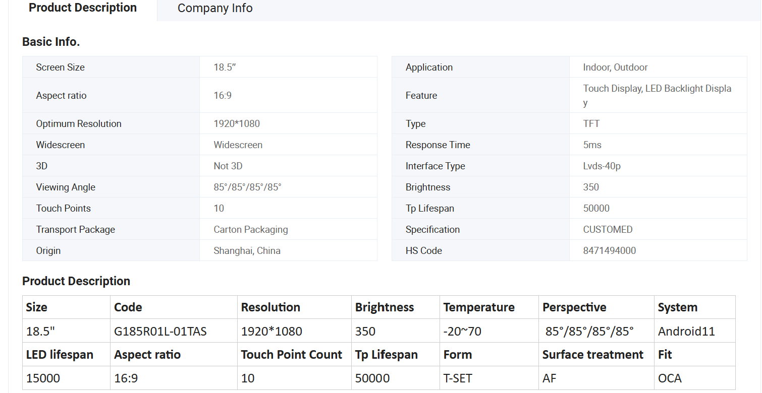 Bulk Buy China Wholesale 1920x1080 18.5 ′′ Custom Fhd High Bulk Buy China Wholesale 1920x1080 18.5 ′′ Custom Fhd High