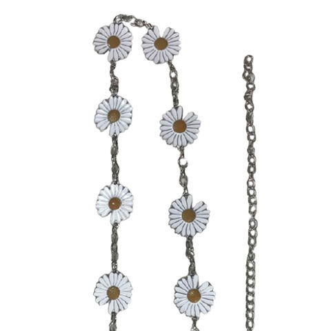 Ceinture chaîne 100% fer pour femmes avec accessoire fleur de marguerite - Vente en gros de ceintures de créateurs