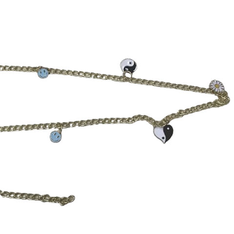 Ceinture chaîne 100% fer pour femmes avec multiples accessoires (visage/fleur/cœur, etc.) - Vente en gros pour boutiques et magasins de mode