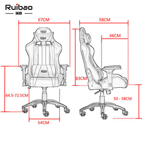 Silla de Oficina Ergonómica de Cuero PU con Elevación a Gas, Silla Gaming / Racing Personalizable