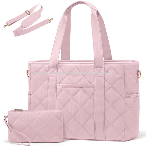 Bolsa Tote Acolchoada Feminina, Bolsa de Mão Grande para Laptop de Negócios, Bolsa de Ombro Acolchoada para Trabalho e Escritório