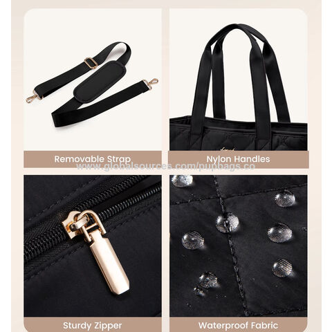 Bolsa Tote Acolchoada Feminina, Bolsa de Mão Grande para Laptop de Negócios, Bolsa de Ombro Acolchoada para Trabalho e Escritório