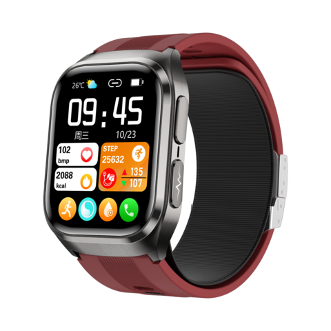 EKG-Uhr mit Luftpumpe, Airbag-Design, 2,06-Zoll-AMOLED-HD-Farbbildschirm, geführte Messung, genau und zuverlässig, intelligente Sprachsteuerung, OEM