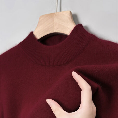 Jersey de cuello alto, suéter de punto de cuello redondo, camisa básica de moda casual para jóvenes y adultos de mediana edad
