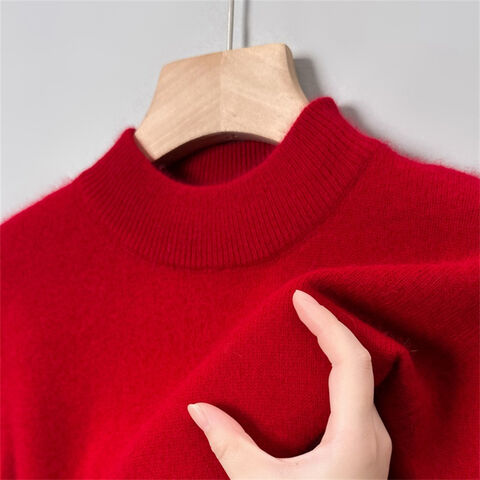 Jersey de cuello alto, suéter de punto de cuello redondo, camisa básica de moda casual para jóvenes y adultos de mediana edad