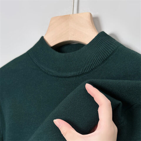 Jersey de cuello alto, suéter de punto de cuello redondo, camisa básica de moda casual para jóvenes y adultos de mediana edad