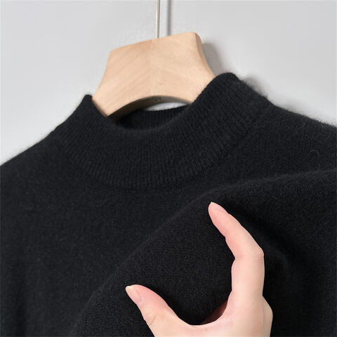Jersey de cuello alto, suéter de punto de cuello redondo, camisa básica de moda casual para jóvenes y adultos de mediana edad