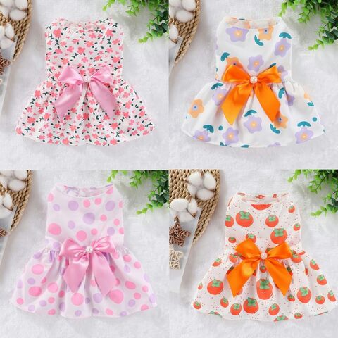 Ropa para perros Primavera Verano Falda delgada para gatos Ropa fresca Lindo oso de peluche de dibujos animados Pomerania Verano