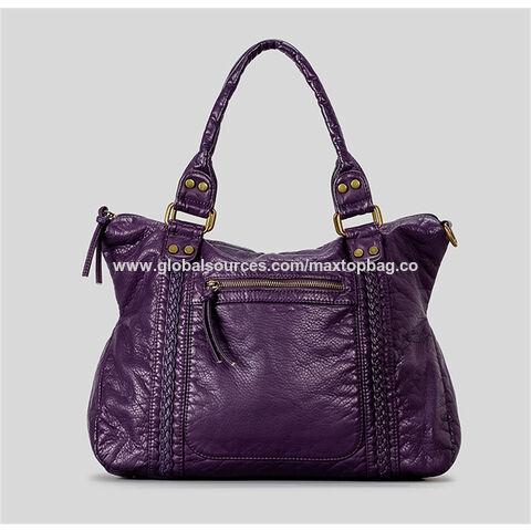Sac de Voyage en Cuir PU Lavé Souple, Sac à Main Tendance Personnalisé pour Femmes, Sacs Portés Épaule et Croisés pour les Déplacements, Vente Chaude