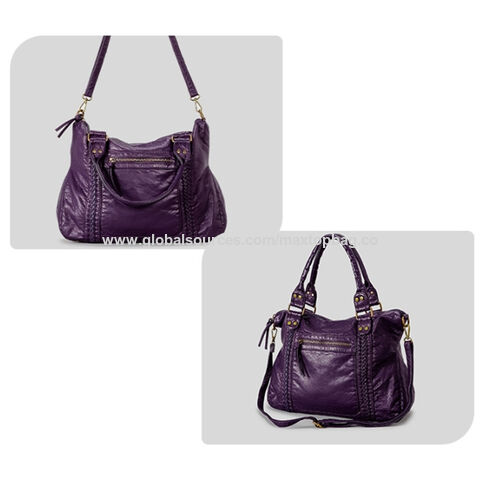 Sac de Voyage en Cuir PU Lavé Souple, Sac à Main Tendance Personnalisé pour Femmes, Sacs Portés Épaule et Croisés pour les Déplacements, Vente Chaude
