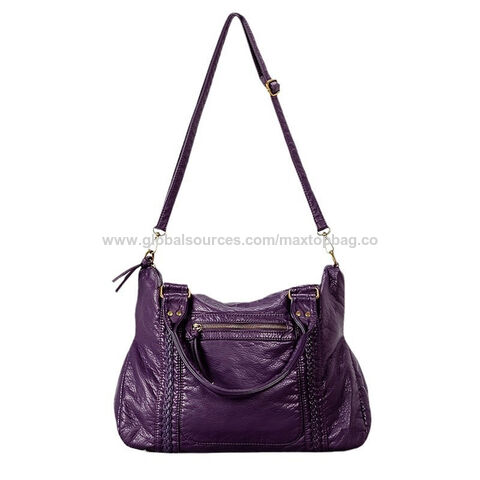 Sac de Voyage en Cuir PU Lavé Souple, Sac à Main Tendance Personnalisé pour Femmes, Sacs Portés Épaule et Croisés pour les Déplacements, Vente Chaude
