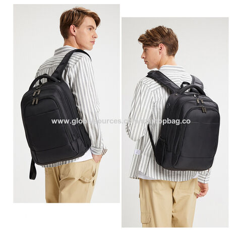 Multifunktionaler, schlichter Laptop-Rucksack, Grau, Business-Stil, Reisetasche, wasserdichter Oxford-Freizeit-Computerrucksack mit USB