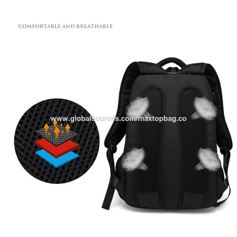 Multifunktionaler, schlichter Laptop-Rucksack, Grau, Business-Stil, Reisetasche, wasserdichter Oxford-Freizeit-Computerrucksack mit USB