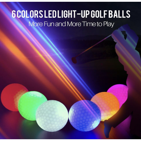Bola Golf LED Menyala, Bola Golf Malam Bercahaya dalam Gelap - Multi Warna Biru, Oranye, Merah, Putih, Hijau, Merah Muda, Logo Dapat Dicetak