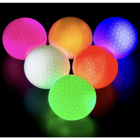Bola Golf LED Menyala, Bola Golf Malam Bercahaya dalam Gelap - Multi Warna Biru, Oranye, Merah, Putih, Hijau, Merah Muda, Logo Dapat Dicetak