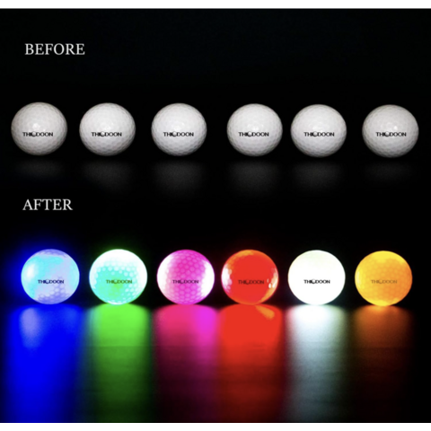 Bola Golf LED Menyala, Bola Golf Malam Bercahaya dalam Gelap - Multi Warna Biru, Oranye, Merah, Putih, Hijau, Merah Muda, Logo Dapat Dicetak
