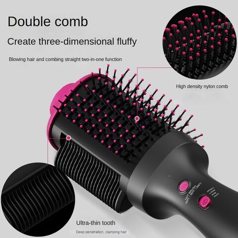 Sèche-cheveux peigne en vente chaude, plaque céramique dorée pour cheveux raides/bouclés, source d'alimentation électrique