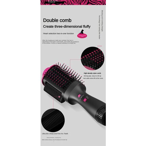 Sèche-cheveux peigne en vente chaude, plaque céramique dorée pour cheveux raides/bouclés, source d'alimentation électrique