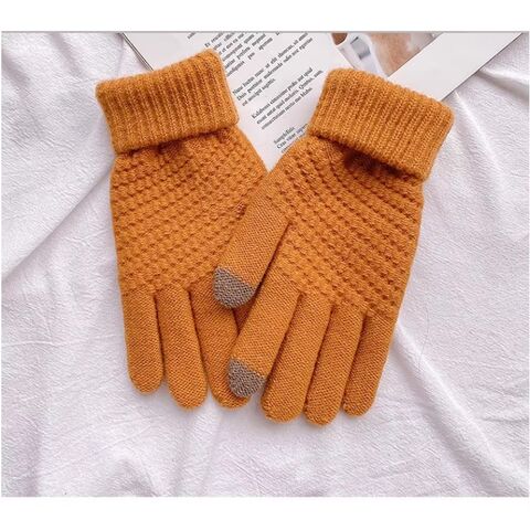 Gants d'hiver personnalisés, style ananas, cachemire, doigts complets, écran tactile, tricotés, chauds, jacquard, mode, plus gants en laine