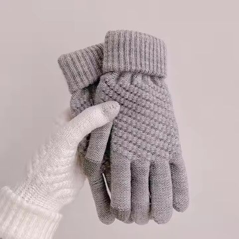 Gants d'hiver personnalisés, style ananas, cachemire, doigts complets, écran tactile, tricotés, chauds, jacquard, mode, plus gants en laine