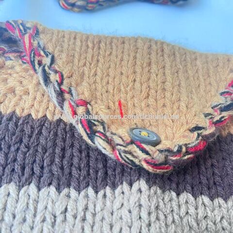 Chinesischer Lieferant Günstige Schultertasche aus Acryl-Strick im Retro-Stil mit Quasten