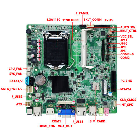 Carte mère fine pour borne et pare-feu avec CPU Intel Core i7-4770U de 4e génération, DDR3, bureau H81 Haswell, écran 4K, DC 12V/19V