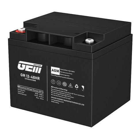 Batterie VRLA 12V 48Ah Usage Général, Batterie AGM Plomb-Acide 12V 100Ah pour UPS, Batterie Gel Solaire