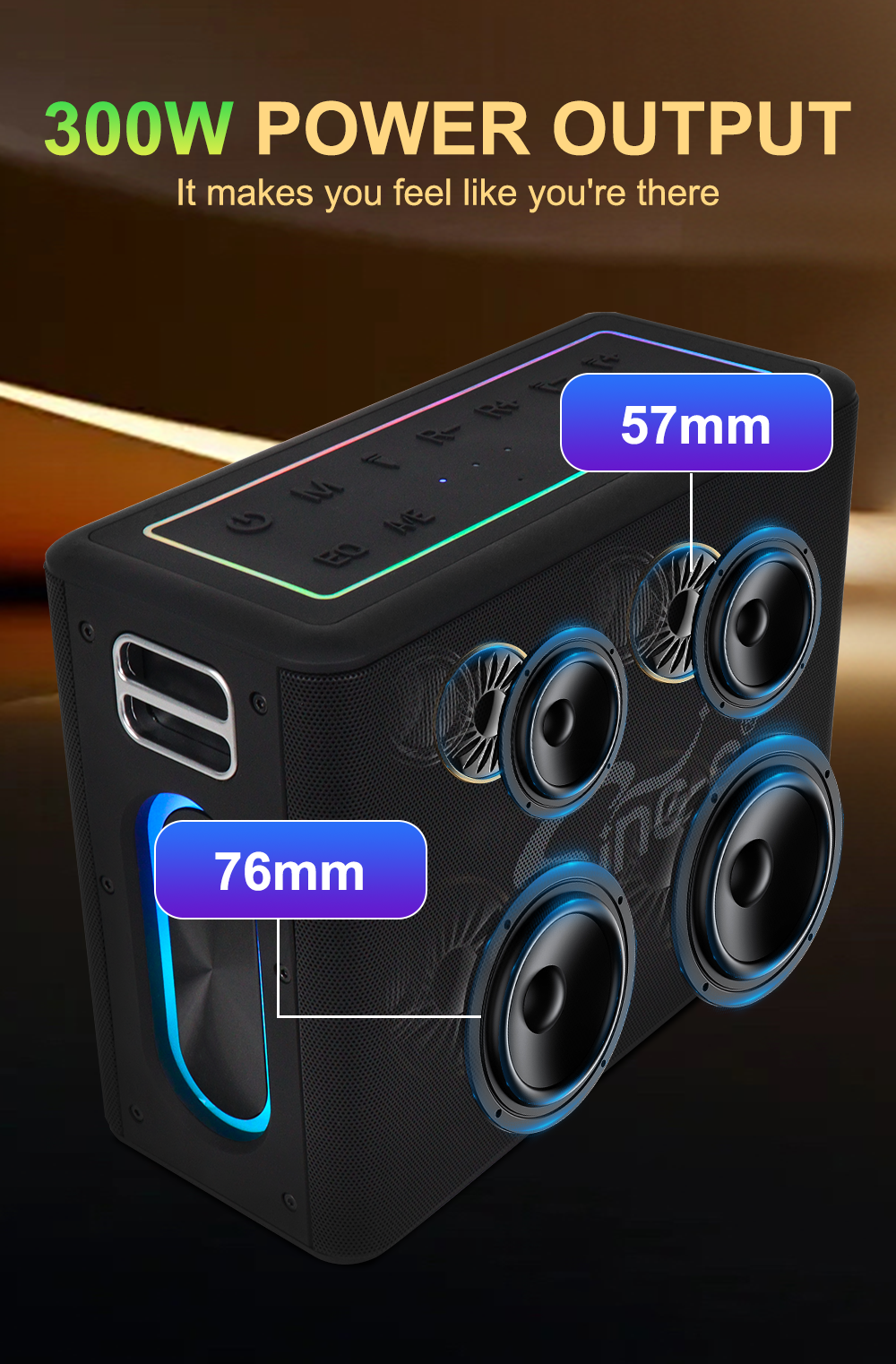 Sing-e Zqs-v60 2025 High-power Blue Tooth Speaker Waterproof