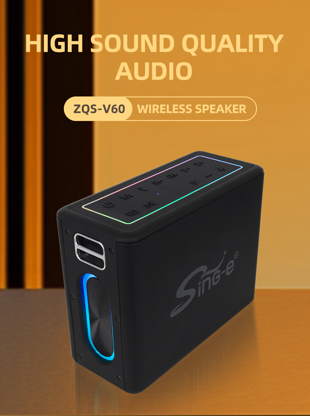Sing-e Zqs-v60 2025 High-power Blue Tooth Speaker Waterproof