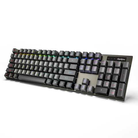 Teclado Mecánico Gaming Alámbrico de 104 Teclas, Tamaño Completo, Modo Único, con 17 Modos de Iluminación, Anti-Ghosting Completo y Cubierta Metálica para eSports