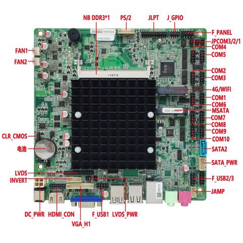 Placa Base Mini-ITX de Alto Rendimiento DDR3L RAM 2G/4G/6G/8G VGA HD-MI 4K 1080P LVDS 8*USB 1/2*LAN con Procesador 1900 Quad Core